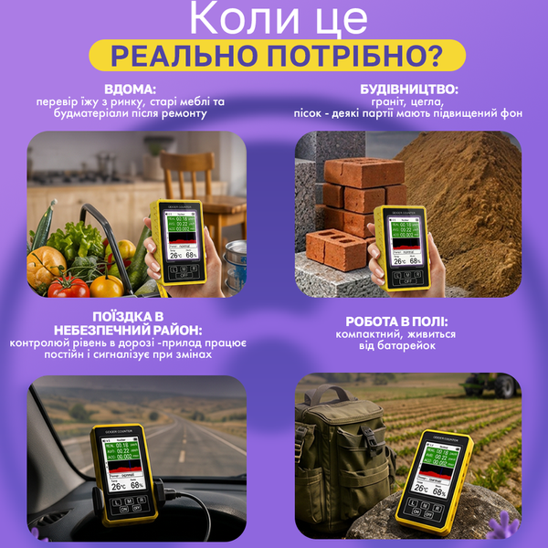 Дозиметр радиации счетчика Гейгера детектор электромагнитного излучения температуры и влажности индивидуальный портативный XR3 Pro фото