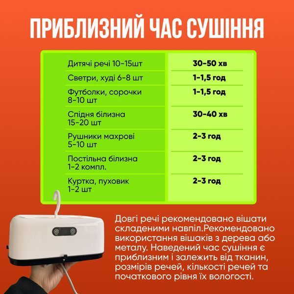Електрична сушарка для білизни (одягу) рушників підвісна портативна електросушарка з чохлом HT-500 фото