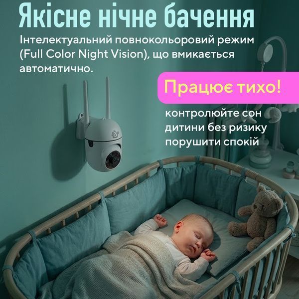 Видеоняня Wi-Fi A1 1080P &mdash; детская цифровая беспроводная IP камера 360&deg; с ночным видением и датчиком движения CA1-1080 фото